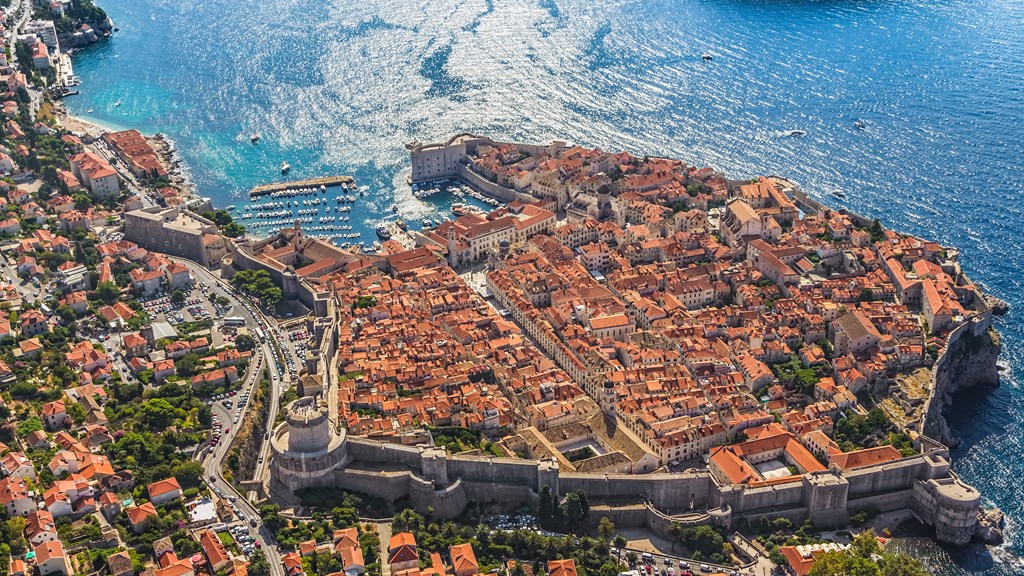 Aerial view of the old town of Dubrovnik
